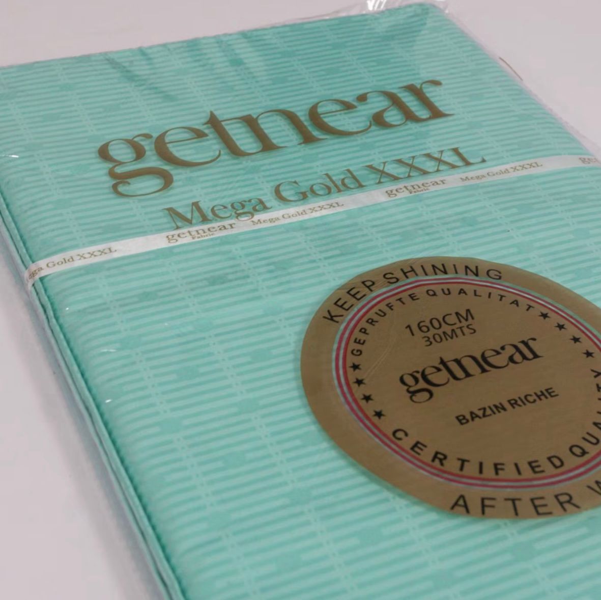 BAZIN RICHE BLEU TURQUOISE MEGA GOLD (PRIX AU METRE)