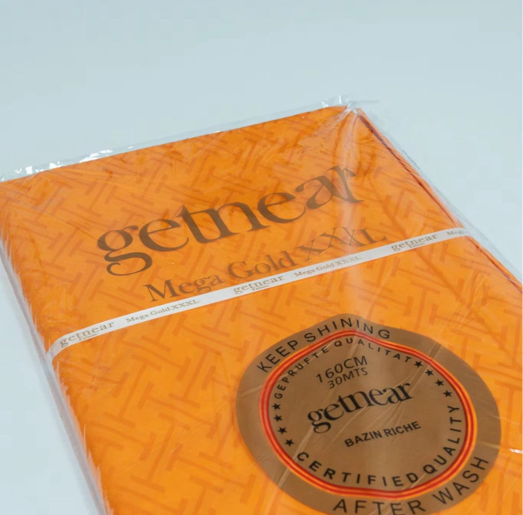 BAZIN RICHE ORANGE MEGA GOLD (PRIX AU METRE)