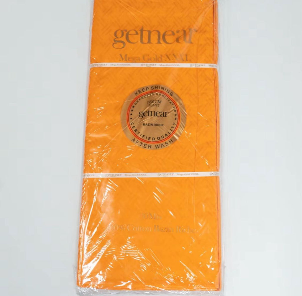 BAZIN RICHE ORANGE MEGA GOLD (PRIX AU METRE)