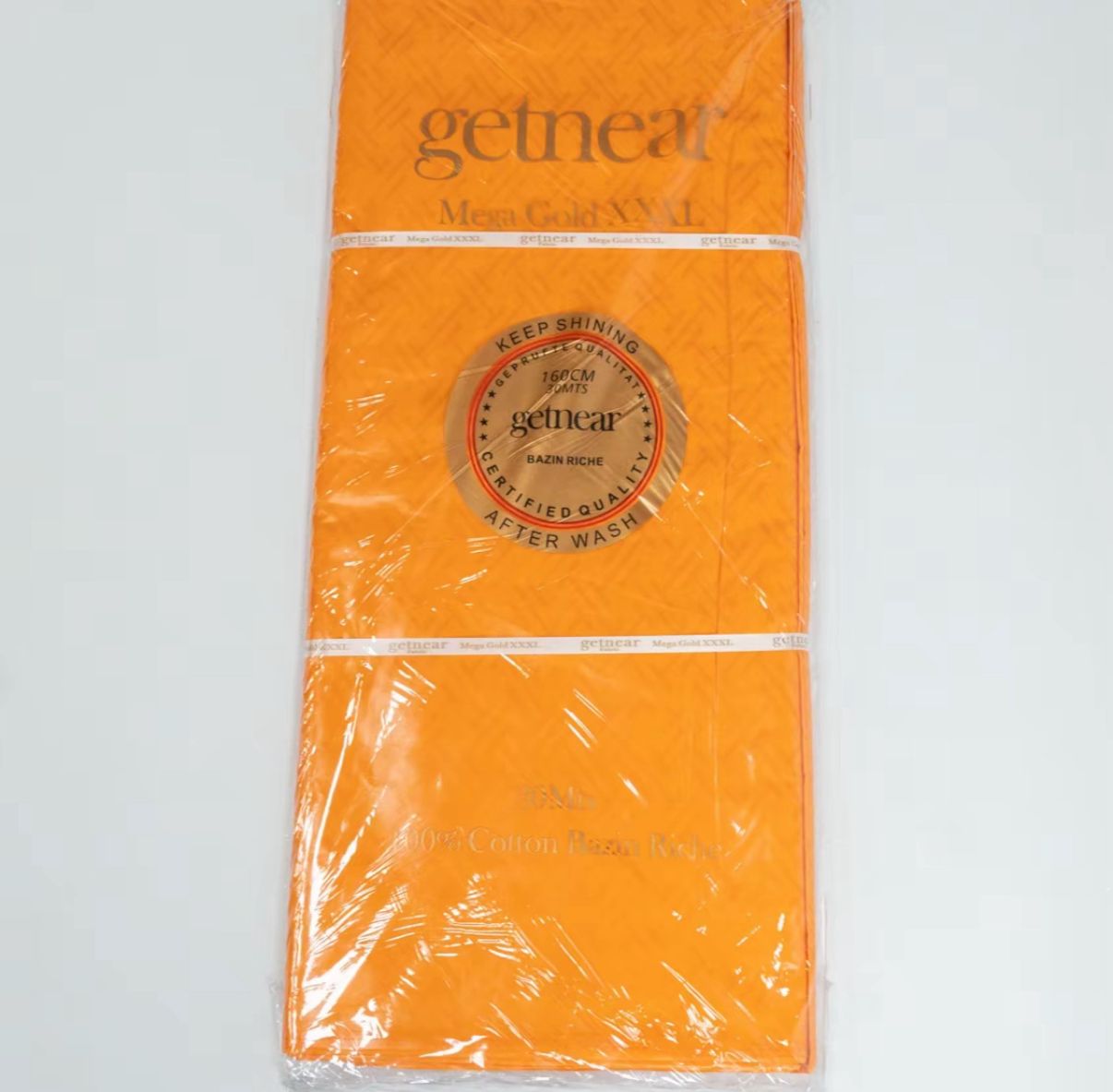 BAZIN RICHE ORANGE MEGA GOLD (PRIX AU METRE)