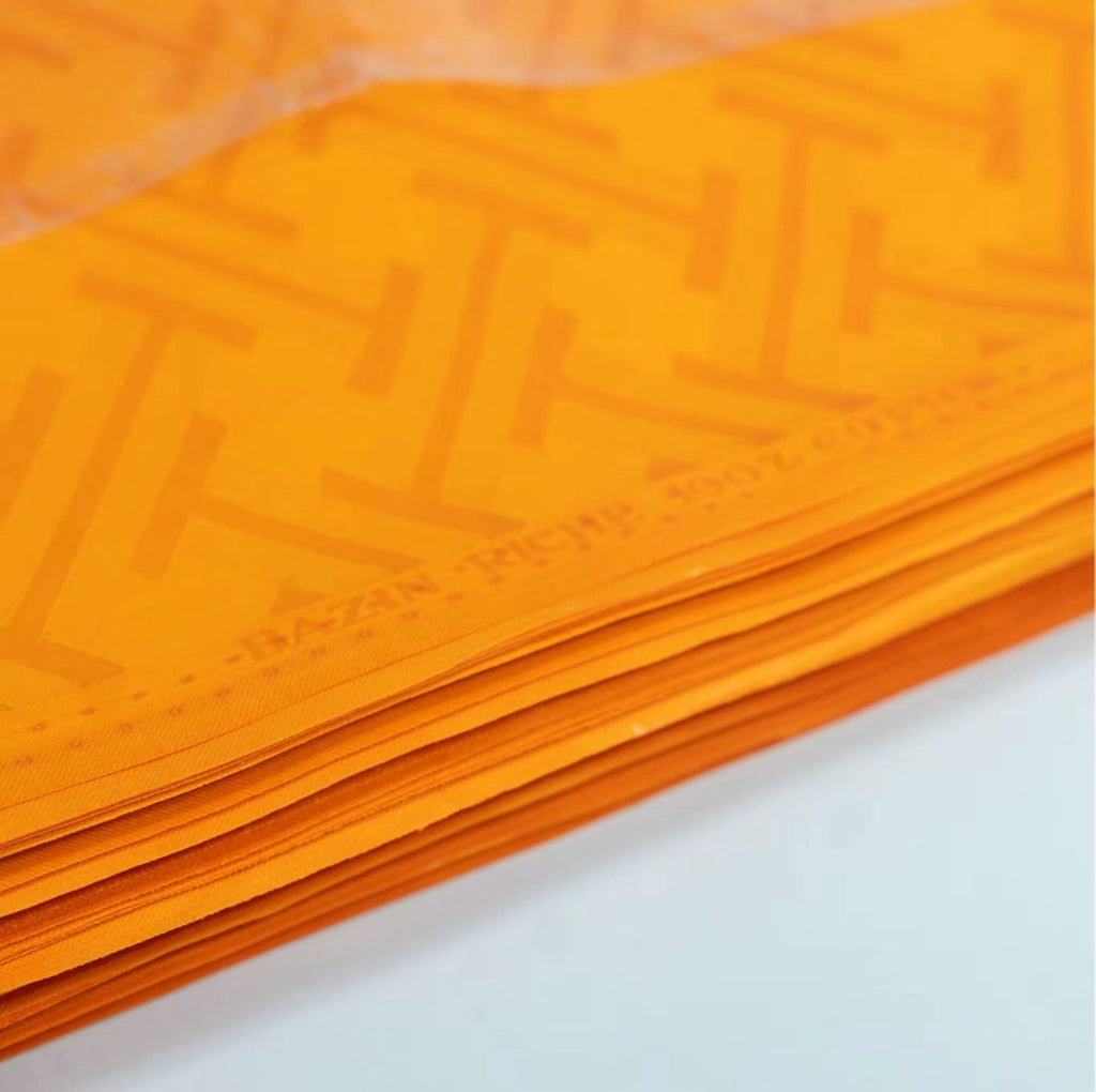 BAZIN RICHE ORANGE MEGA GOLD (PRIX AU METRE)