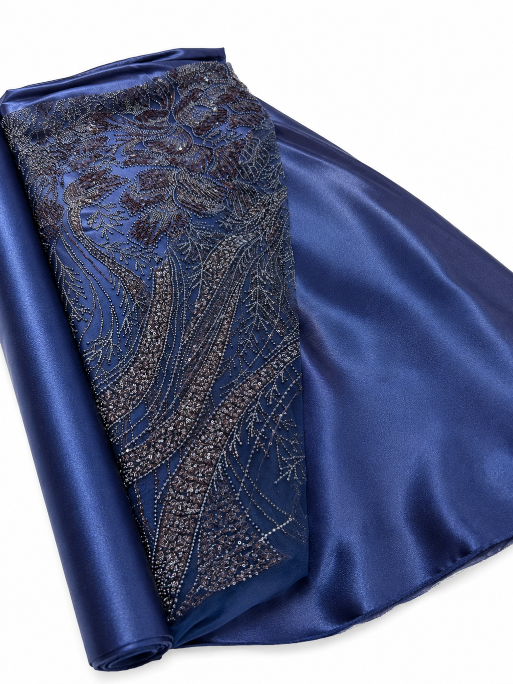 PERLAGE + DOUBLURE BLEU NUIT / METRE