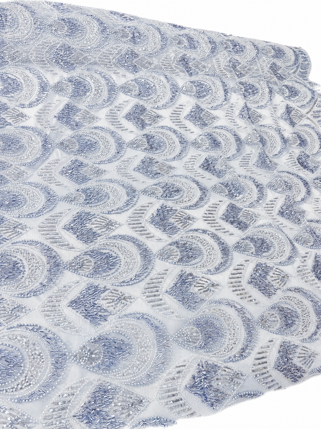 PERLAGE + DOUBLURE BLEU CIEL / METRE