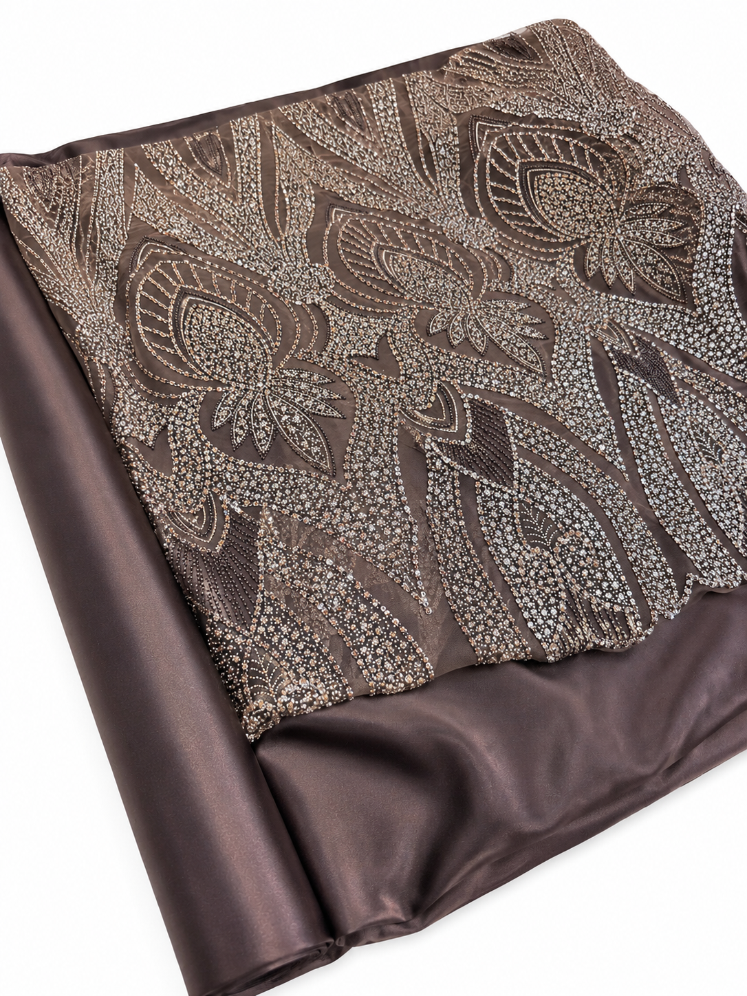 PERLAGE + DOUBLURE MARRON / METRE