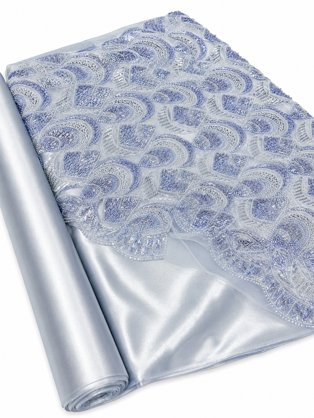 PERLAGE + DOUBLURE BLEU CIEL / METRE